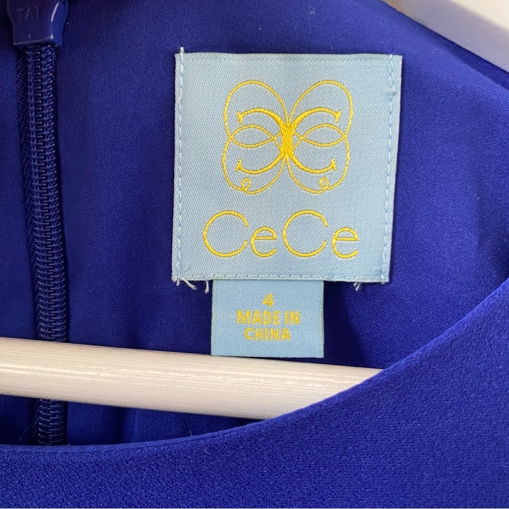 CeCe Royal Blue Ruffle Shift Dress - Picture 3 of 5